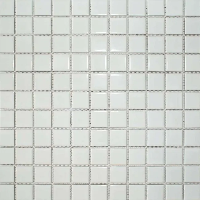 Pixel White Square Gloss 25x25