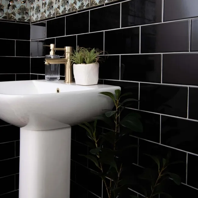 Liso Black Gloss Metro Tiles 100x200