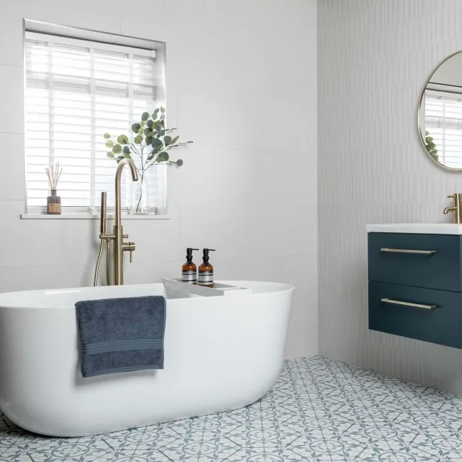 Manhattan White Stone Effect Tiles