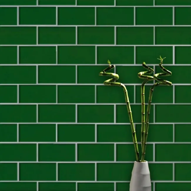 Liso Verde Green Gloss Metro Tiles 100x200