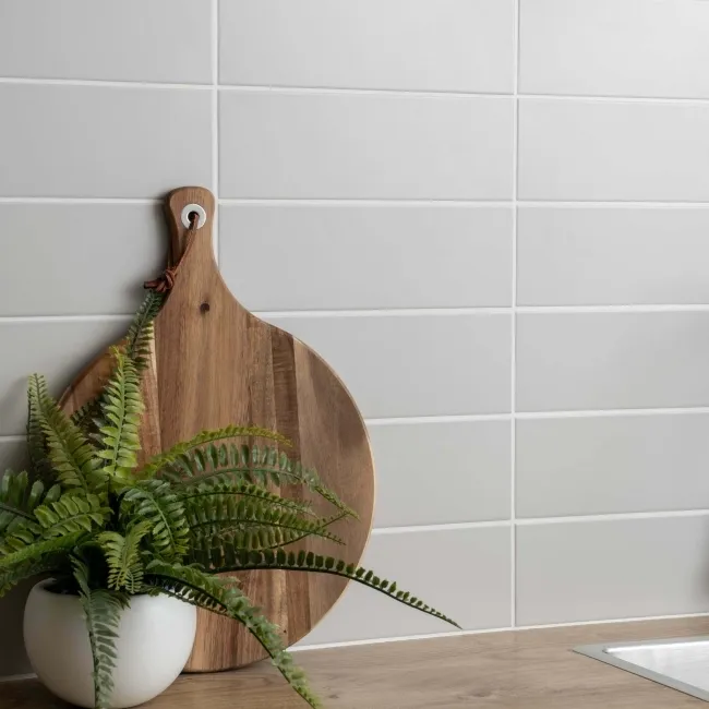 Bricks Light Grey Matt Ceramic Metro Wall Tiles 300x100x7mm