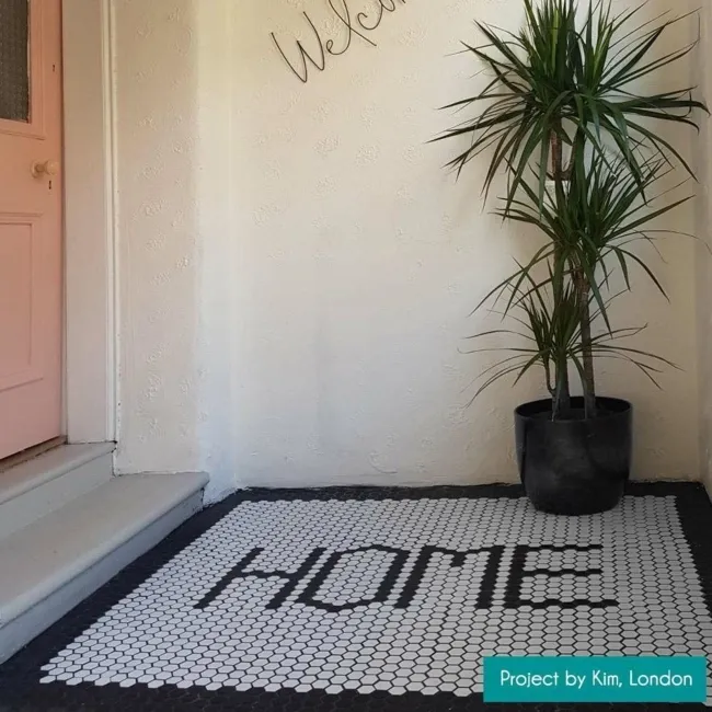 Pixel White Hexagon Matt 23x23