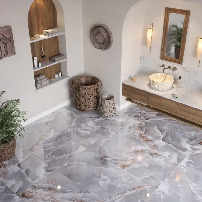 Omnia Grey Polished Rectified Wall and Floor Tiles