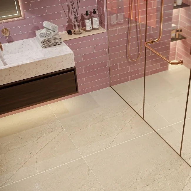 Opal Pink Gloss Wall Tile 75x300