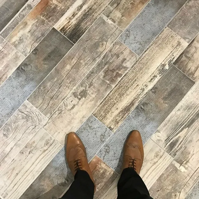 Vintage Blue Wood Effect Wall and Floor Tiles