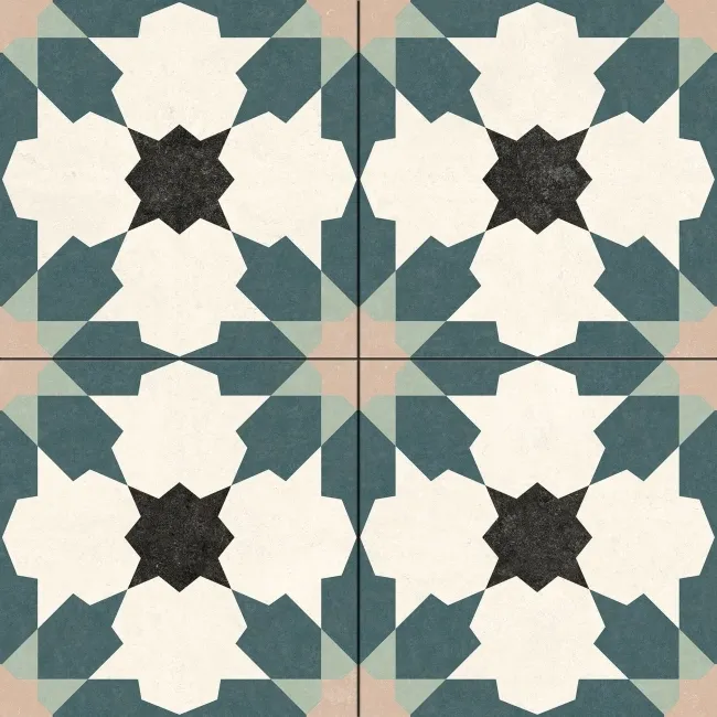 Bouquet Blue Matt Patterned Wall and Floor Tiles