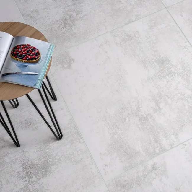 Stardust White Semi Polished Stone Effect Tiles 900x900