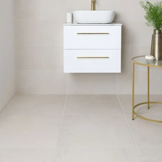 Stoneart Matt White Anti Slip Stone Effect Wall and Floor Tiles