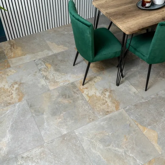 Strato Light Natural Grey Slate Effect Matt Sparkle 600X600