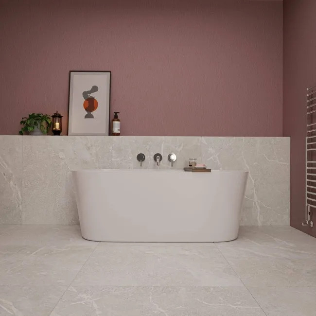 Toulouse White Stone Effect Tiles 90x90
