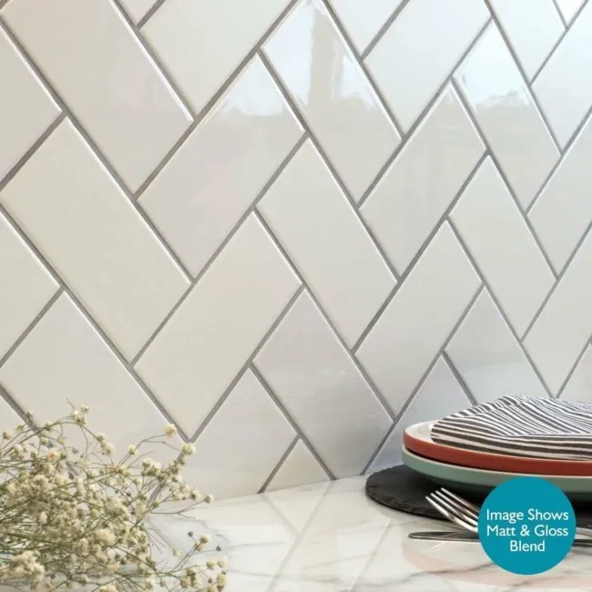 Liso Blanco White Brillo Metro Tiles 150x75