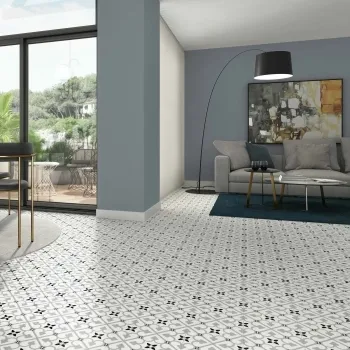 Bello Brighton Matt Grey Patterned Floor Tiles 45x45