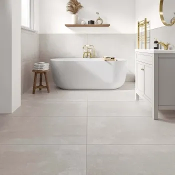 Tapa Light Bone Rectified Matt Stone Effect Tile 600x600x7mm