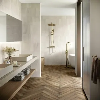 New Pietra White Rectified Matt Stone Effect Tile 600x300x7mm