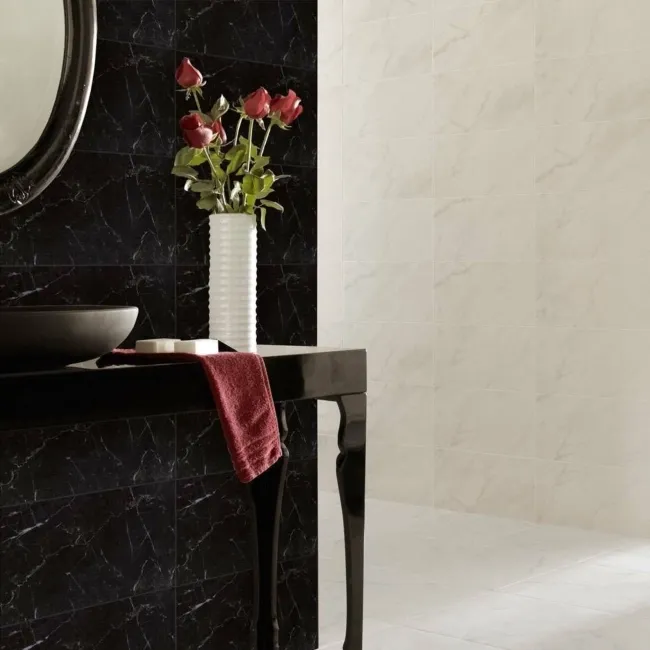 Marquina Negro Marble Effect Tile 50x25