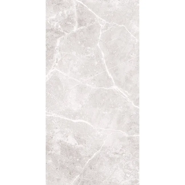 Agora Light Grey Gloss Marble Effect Wall Tile 600x300