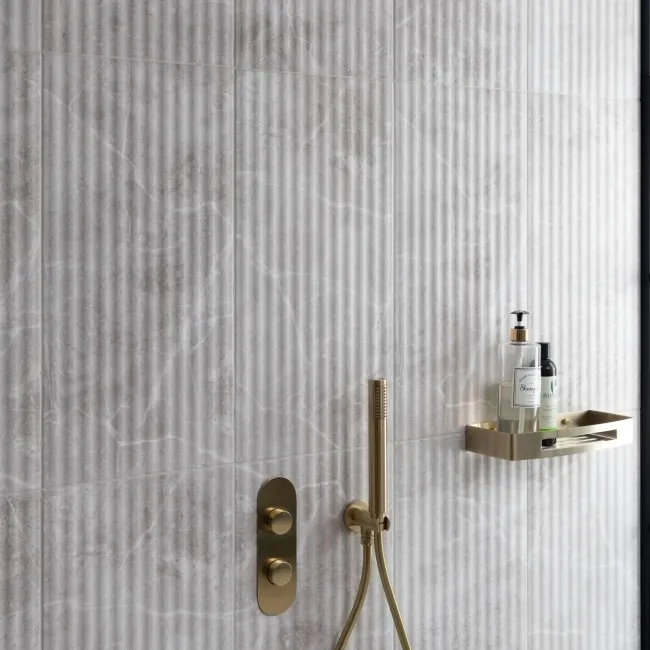 Agora Light Grey Matt Marble Effect Decor Wall Tile 600x300