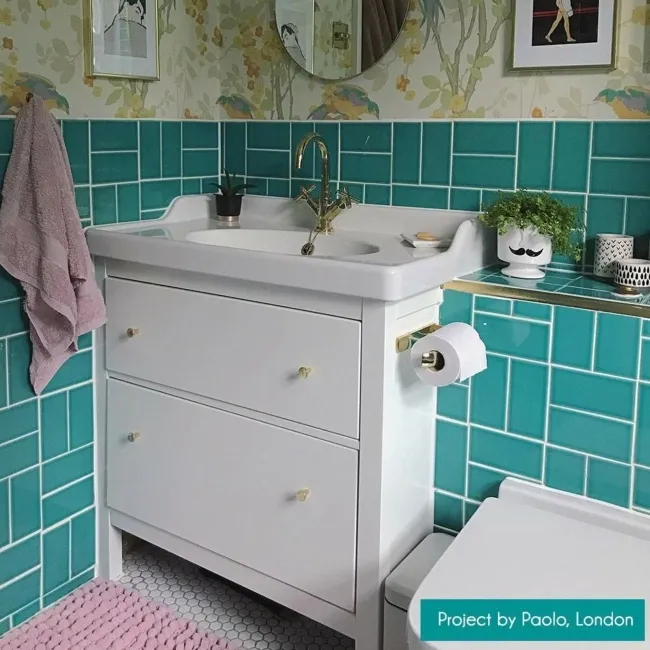 Liso Craquele Verde Azulado Green Metro Tiles 75x150