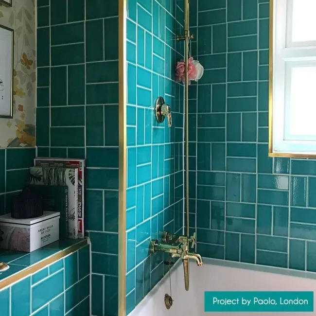 Liso Craquele Verde Azulado Green Metro Tiles 75x150