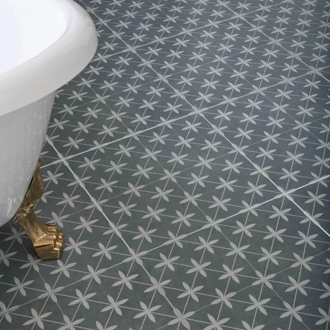 Poole Azul Matt Patterned Floor Tiles 450x450
