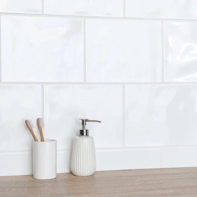 Timeless Bumpy White Gloss Tiles 250x200