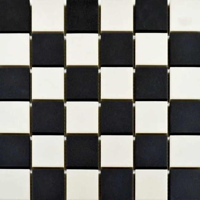 Victorian White & Black Chequer Mosaic
