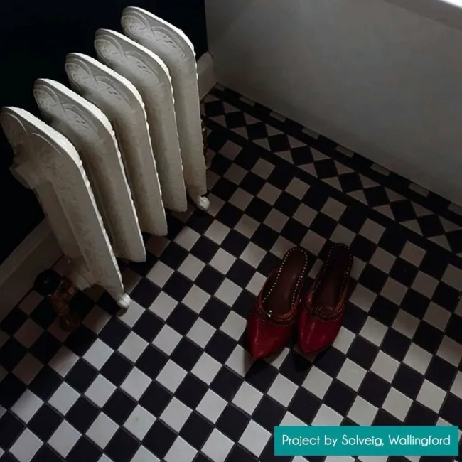 Victorian White & Black Chequer Mosaic