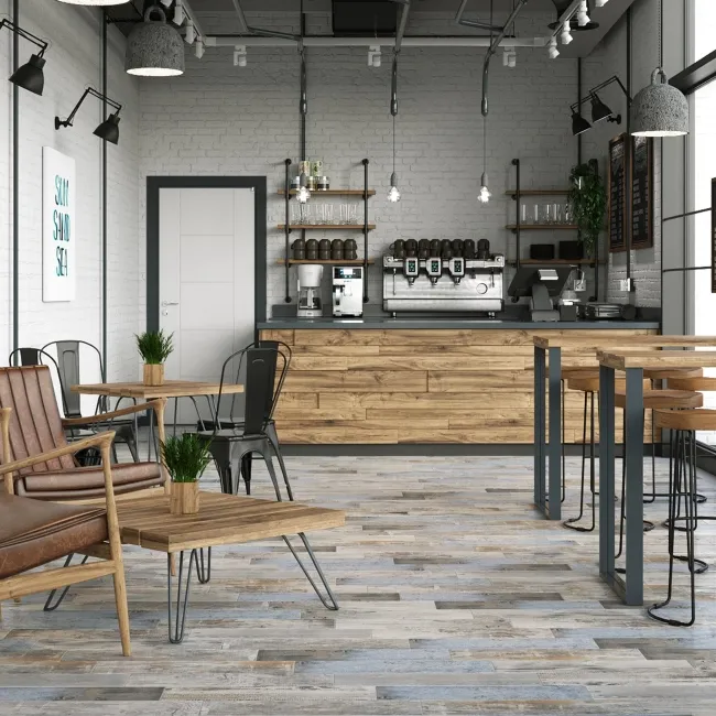 Vintage Multi Coloured Wood Effect Matt Porcelain Wall and Floor Tile