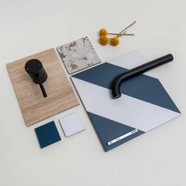 Zebra Blue and White Matt Striped Wall and Floor Tiles