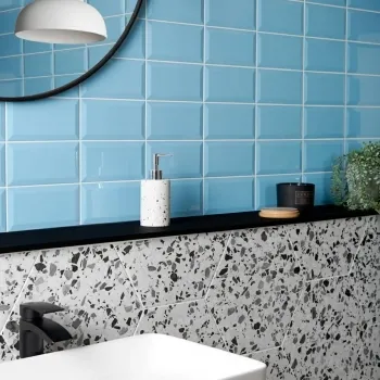 Metro Euston Square Blue Gloss 200x100 Tiles