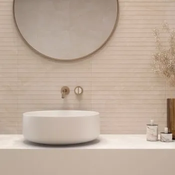 Artan Cream Decor Matt Stone Effect Wall Tiles 550x330x8.8mm