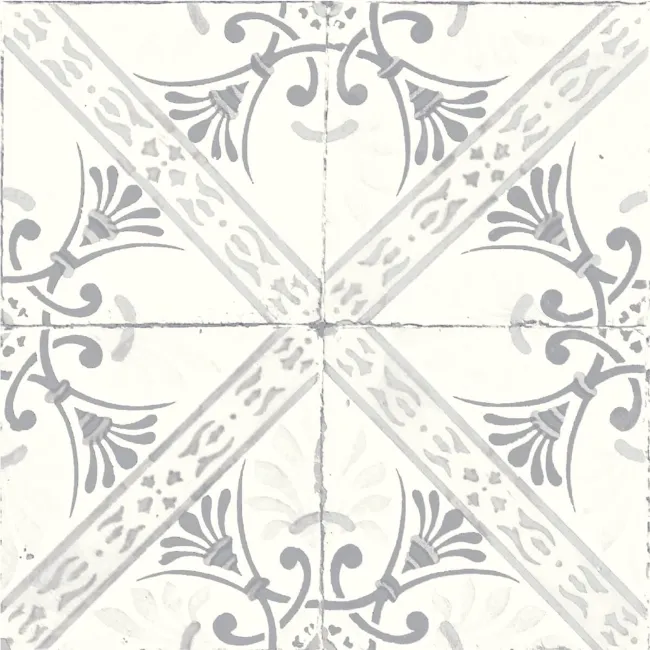 Nikea Grey Patterned  Matt Porcelain Wall and Floor Tile