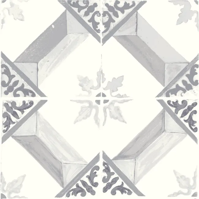 Nikea Grey Patterned  Matt Porcelain Wall and Floor Tile
