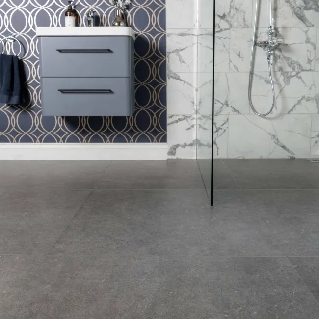 Loft Concrete Dark Grey Concrete Effect Tiles