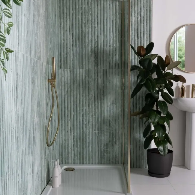 Fluted Travertino Jungle Green Decor Wall Tiles