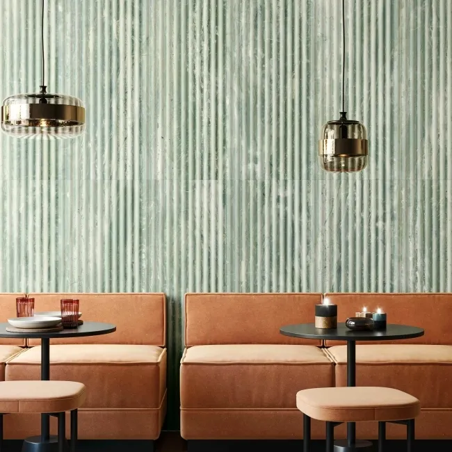 Fluted Travertino Jungle Green Decor Wall Tiles