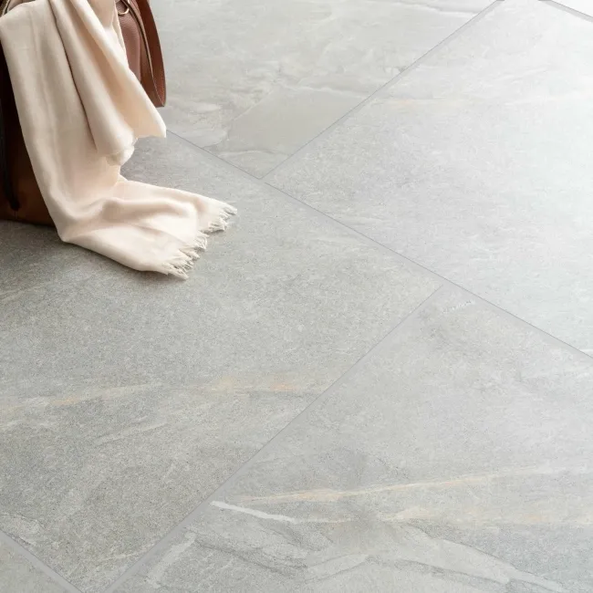 Granby Light Grey Matt Stone Effect Wall And Floor Tiles 597x597