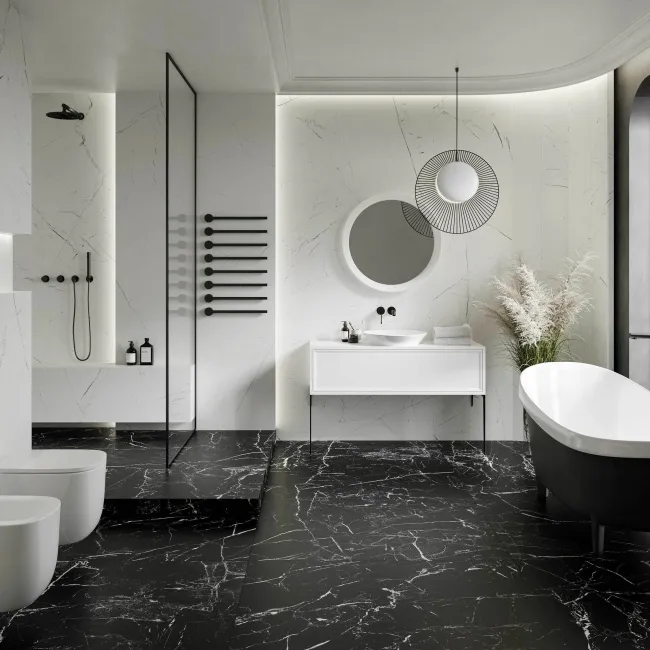 Marmo Morocco Black Marble Effect Wall and Floor Tiles 1197x597