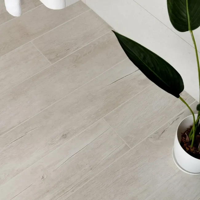 Lenk White Wood Effect Tiles