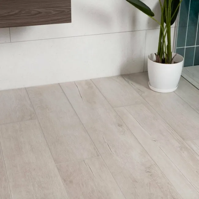 Lenk White Wood Effect Tiles