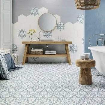 Carnaby Hexagon Decor Sky Tile