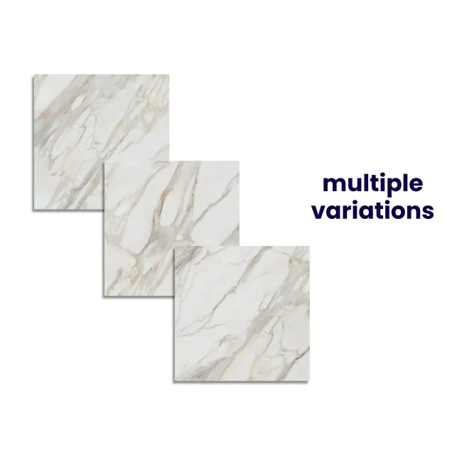 Maximum Calacatta Gold White Semi Polished Marble Effect Tile 1200x1200