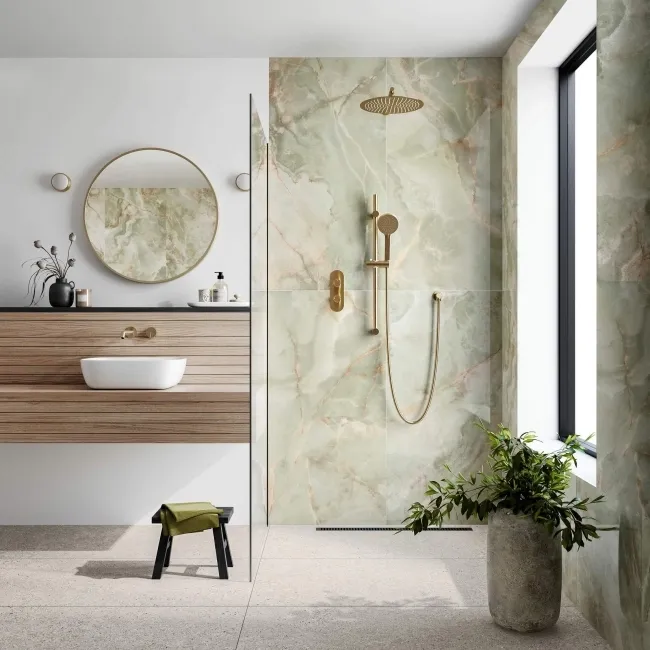 Lux Noor apple Marble Effect Tile