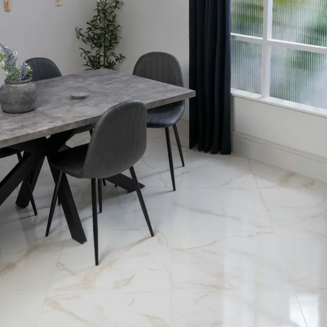 Palatina Gold Gloss 60x60 Marble Effect Tiles