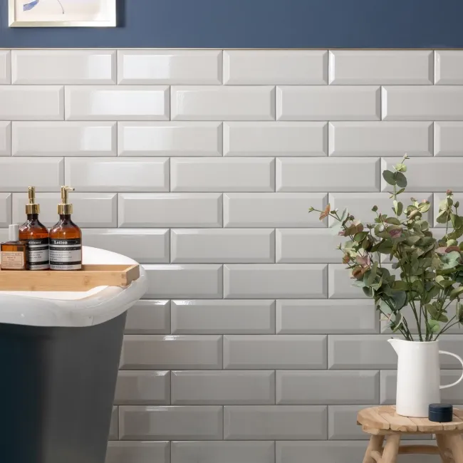 Metro Light Grey Gloss 300X100 Wall Tiles