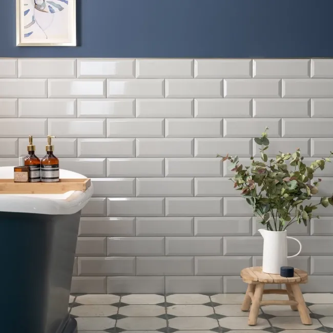 Metro Light Grey Gloss 300X100 Wall Tiles