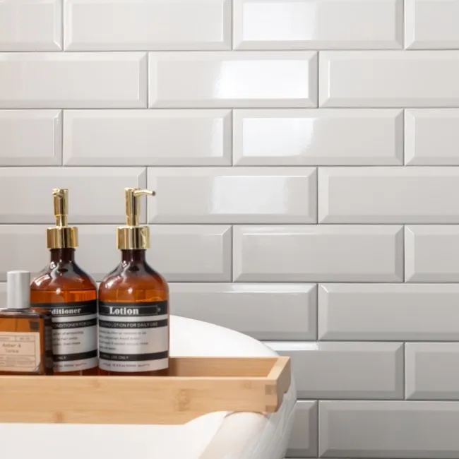 Metro Light Grey Gloss 300X100 Wall Tiles