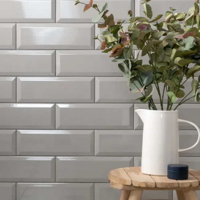 Metro Light Grey Gloss 300X100 Wall Tiles