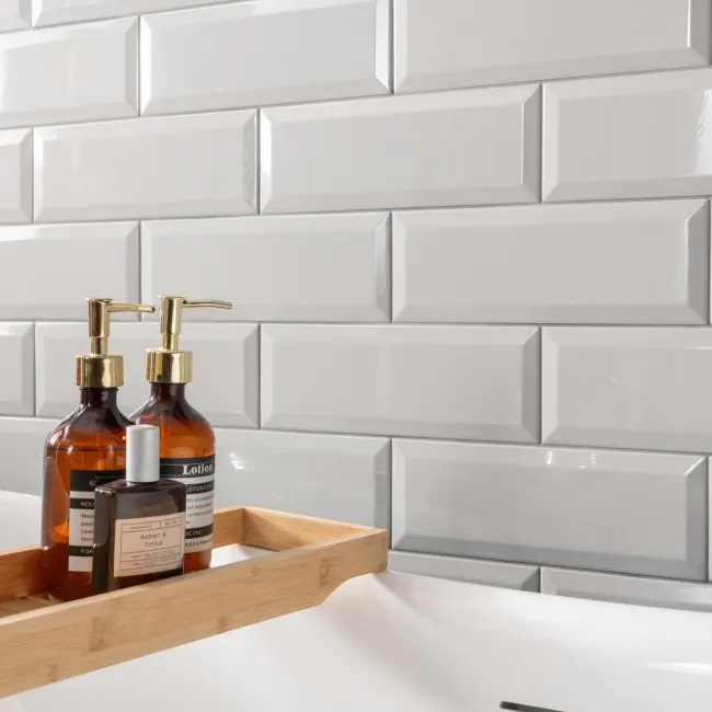 Metro Light Grey Gloss 300X100 Wall Tiles