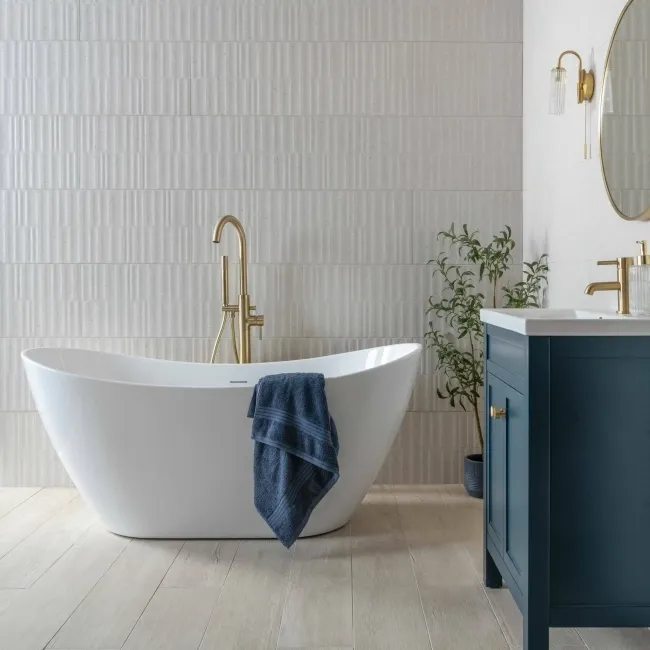 Manhattan Bone Wavy Stone Effect Tiles